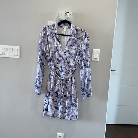 Bella Dahl Elastic Waist Tunic Dress- Lilac Floret - Picture 6 of 9